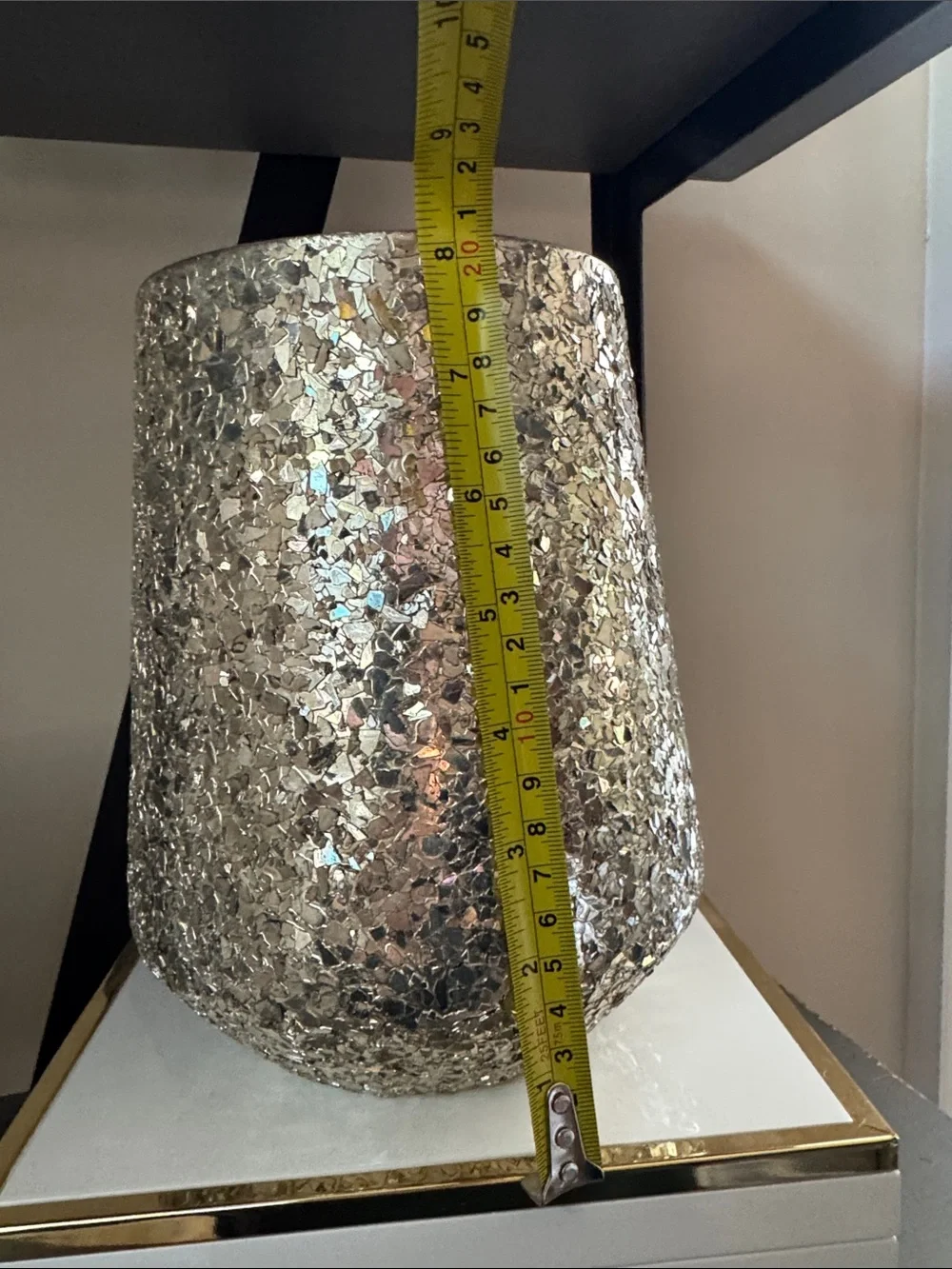 Gold Mosaic crushed mirror Vase